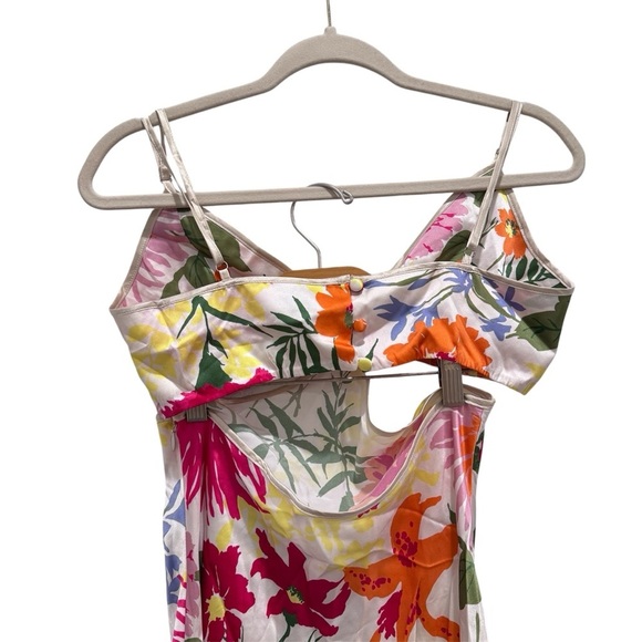 NWOT Reformation Poppies Silk Maxi Dress Cutout Floral Boho Garden Sz 4 - Picture 9 of 16